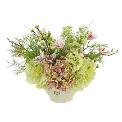 フラワー・ガーデニング 3104 Blooming Bush Floral Arrangement with Lifelike Faux Flowers