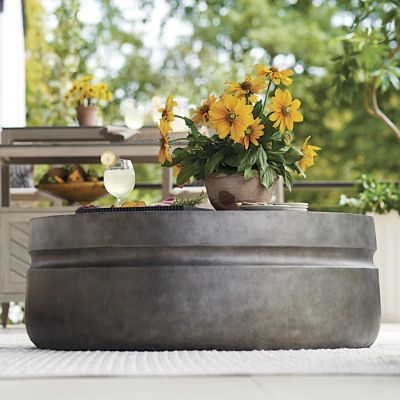 Corbyn Aluminum Coffee Table with Antique Gray Finish