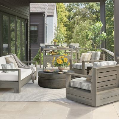 Corbyn Aluminum Coffee Table with Antique Gray Finish