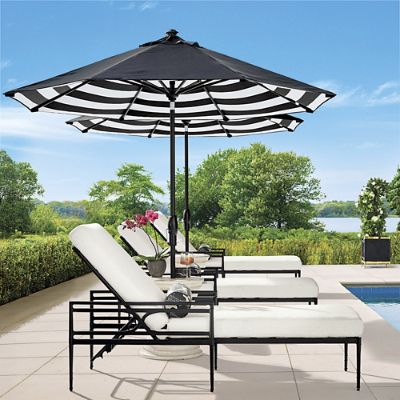 Angelina Chaise Lounge with Weather-Resistant Cushions & Jet Black