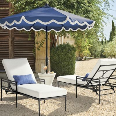 Angelina Chaise Lounge with Weather-Resistant Cushions & Jet Black