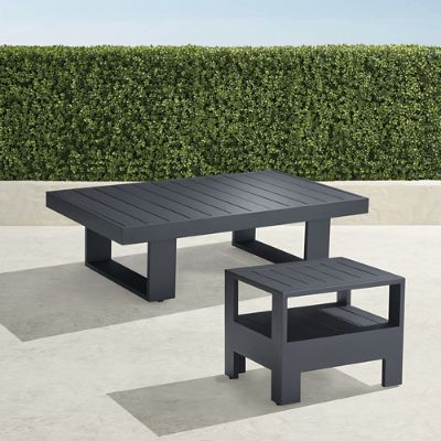 St. Kitts Aluminum Outdoor Tables with Matte Black Finish