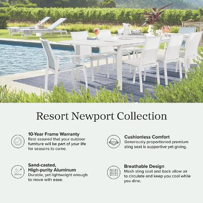 Frontgate Resort Newport 9-pc Aluminum Dining Set with Expandable