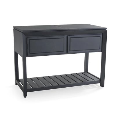 Frontgate Resort Collection™ Newport Aluminum Console with Beverage Tub in Matte Black Aluminum