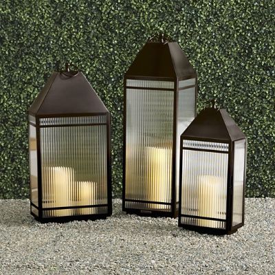 Lescot Lantern with All-Weather Bronze Finish & Tempered