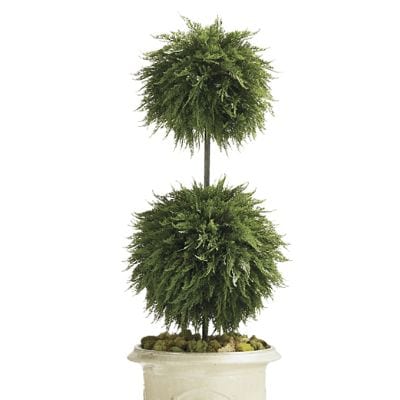 Indoor/Outdoor Cypress Double Ball Topiary with UV Protection