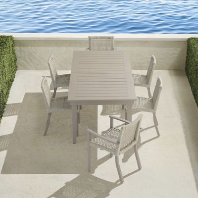 【SAKURA78】unico ELEMUT ダイニング Isola 7-pc. Rectangular Dining Set in Rope with Handwoven Chairs