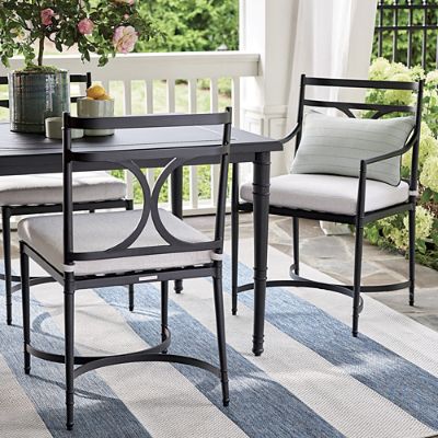 Angelina 7-pc. Dining Set in Jet Black Aluminum with Neoclassical