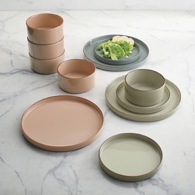 Somerset Melamine Dinnerware Set for Indoor & Outdoor Dining with