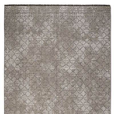 Roman Indoor/Outdoor Rug with Textural Design & Fringed Edges