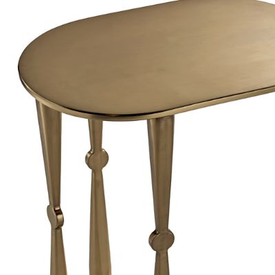 Korsa Slider Drink Table with Brass Finish & Spindle-Style Supports