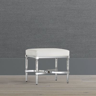 Frontgate Resort Collection Chrome-Finished Rectangular Stool with ...