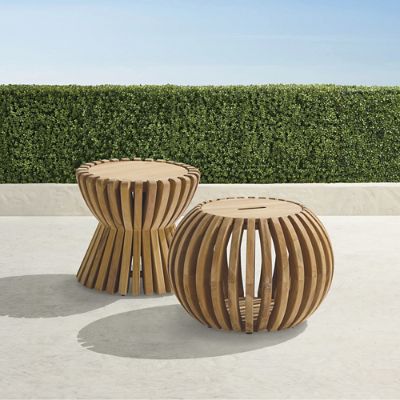 Havana & Cabrera Teak Stools for Indoor/Outdoor with Adjustable Feet