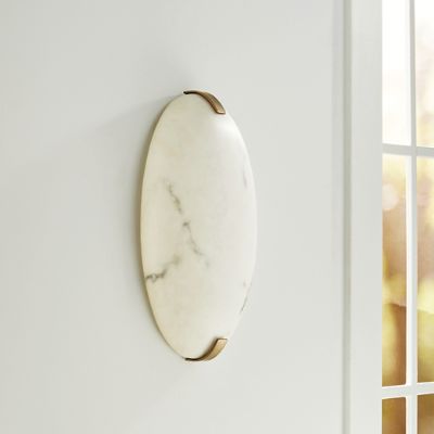 Carthage LED Wall Sconce with Faux Alabaster & Burnished Brass Accents