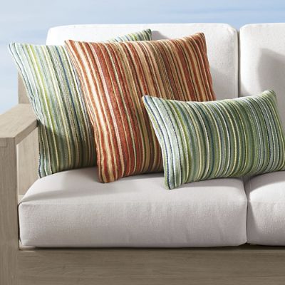 Lush Stripe Velvet Indoor/Outdoor Pillow by Elaine Smith