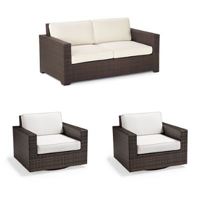 ロメロブリット　セラミックハートクリーム&シュガーセットwithトレイ Palermo 3-pc. Loveseat Set with Two Swivel Lounge Chairs in Bronze