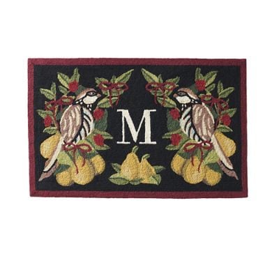 Partridge Pear Tree Monogram Door Mat | Frontgate