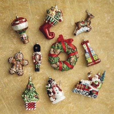 Festive Christmas Iconic Ornaments, Set of Ten | Frontgate