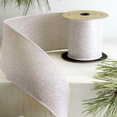 Glitter Faux Linen Ribbon | Frontgate