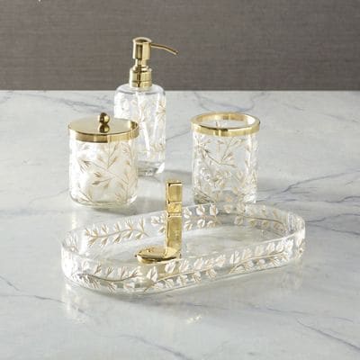 Ines Handpainted Glass Bath Accessories
