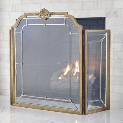 Chelsea Beveled Glass Fireplace Screen | Frontgate