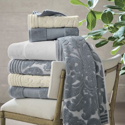 Alena Textured Damask Towels | Frontgate
