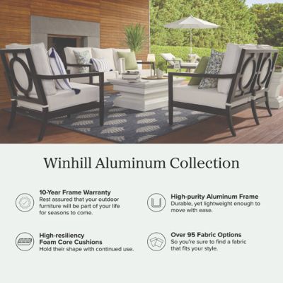 Winhill 3-pc. Sofa Set in Jet Black Aluminum | Frontgate