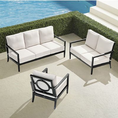 Winhill 3-pc. Sofa Set in Jet Black Aluminum | Frontgate