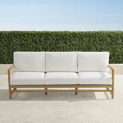 Ferrara Sofa with Cushions In Natural Teak | Frontgate