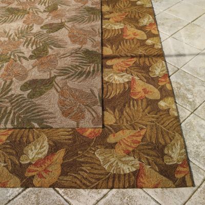 Tropical Leaf Print AllWeather Area Rugs Frontgate