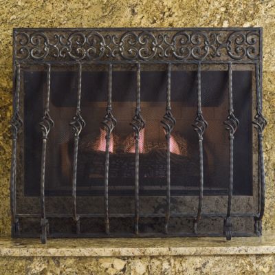 Tuscany Fireplace Screen With Mesh Frontgate