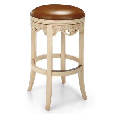 Carved Grapes 30"H Bar Height Backless Bar Stool Frontgate