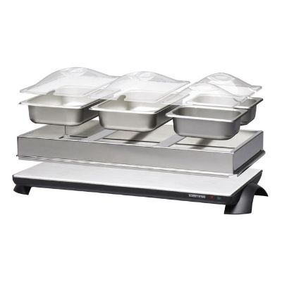 3-Tier Stainless Steel Buffet Server/Food Warmer with Warming Tray by  FRIGIDAIRE at Fleet Farm