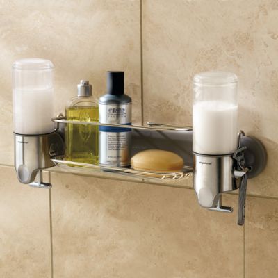simplehuman Twin Shower Dispenser with Basket Frontgate