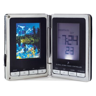 Travel Radio Alarm Clock With Photo Frame 