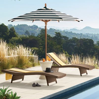 Balencia Bronze Chaise Lounges with Contoured Wicker Adjustable Backrest