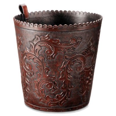 Colonial Leather Wastebasket Frontgate