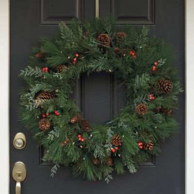 Cordless Lighted Wreath & Garland Frontgate