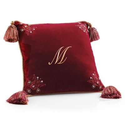 Medici Monogrammed Velvet Throw Pillow Frontgate
