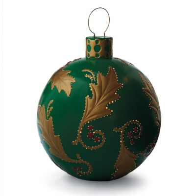 Green Holly Fiber-optic Ornament | Frontgate