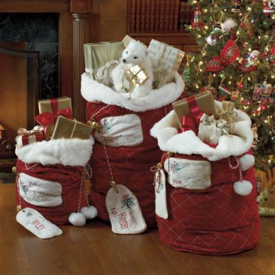 Red Quilted Santa Bag Frontgate