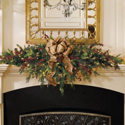 Botanica Mantel Swag with Ribbon | Frontgate