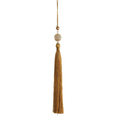 Set of 12 Handmade Gold Silver Crystal Beaded Tassels Frontgate