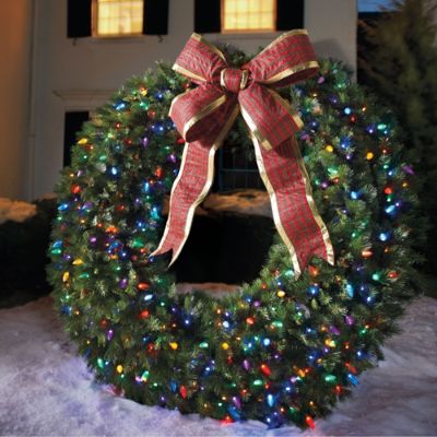 Oversized Prelit Lawn Wreath Frontgate