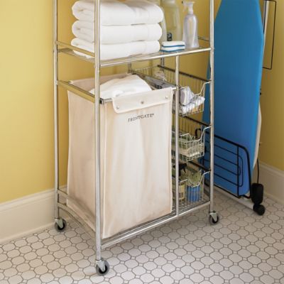 Laundry Hamper Cart with Shelves Frontgate