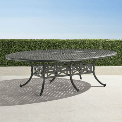 Oval metal outdoor online dining table