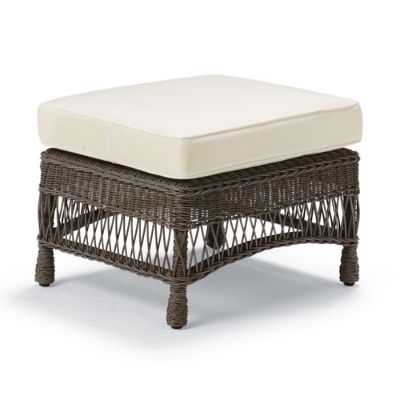 Vintage Square Woven Ottoman with Cushion Frontgate