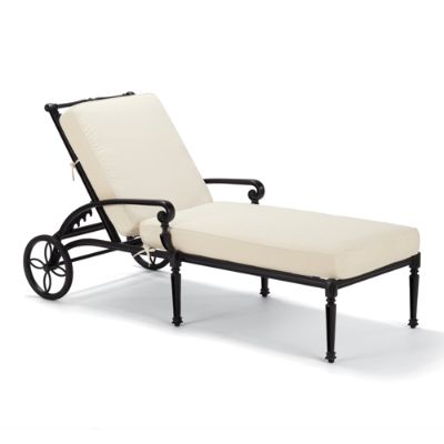 Carlisle Chaise Lounge with Cushions in Onyx Finish | Frontgate