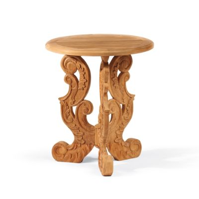 Vintage Carved Teak Side Table Frontgate