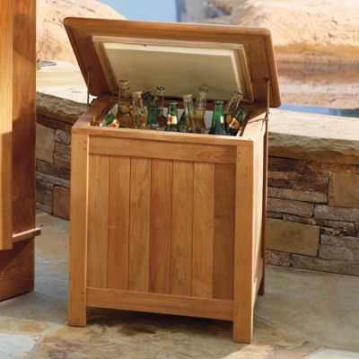 Teak Square Cooler Frontgate